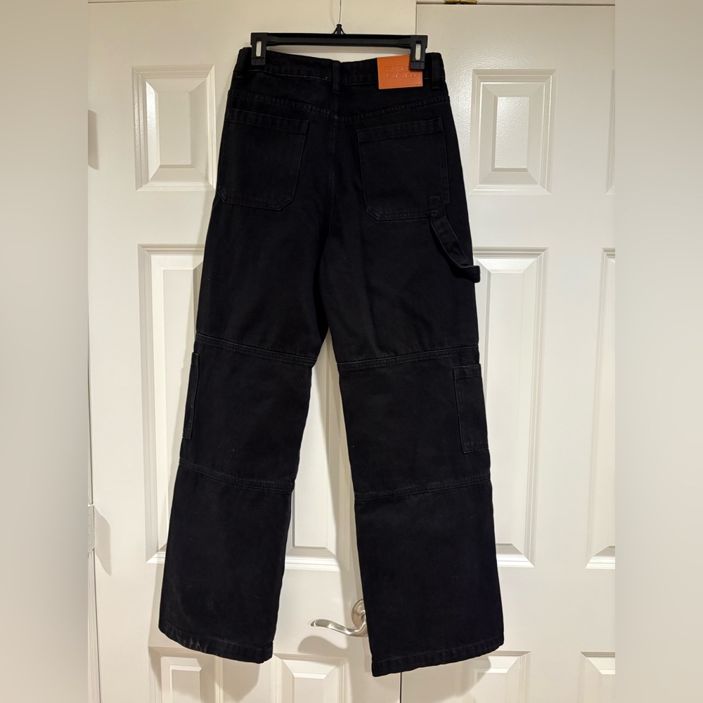 Princess Polly Wide Leg Cargo Black Pants Size 6 NWOT - Picture 4 of 6